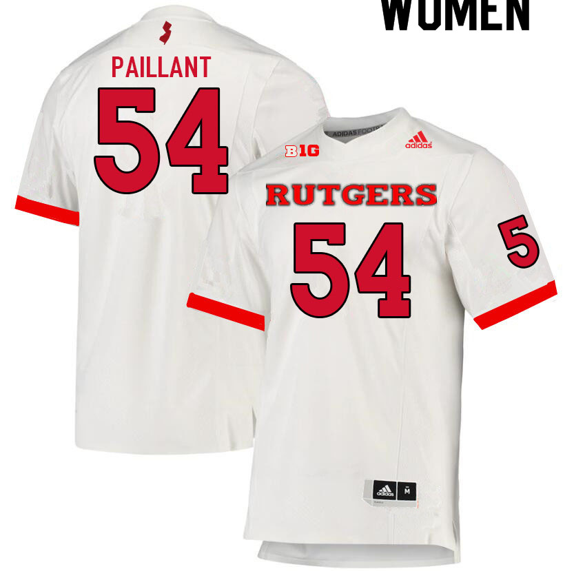 Women #54 Cedrice Paillant Rutgers Scarlet Knights College Football Jerseys Sale-White - Click Image to Close